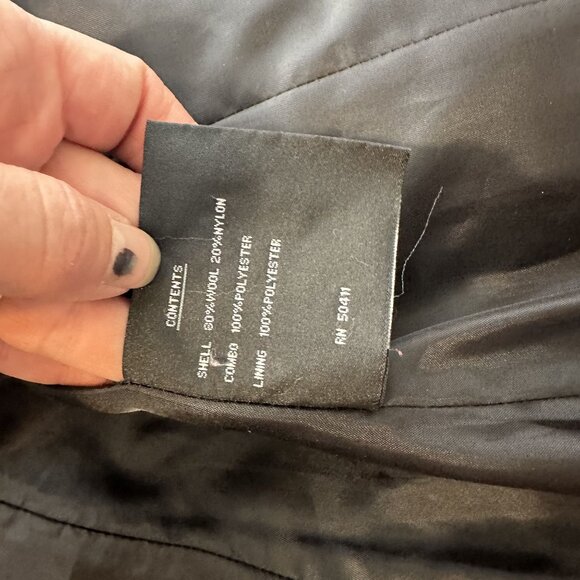 Fleet Street Womens Hooded Black Zip Up Coat Wool Blend Medium Jacket - Picture 8 of 16